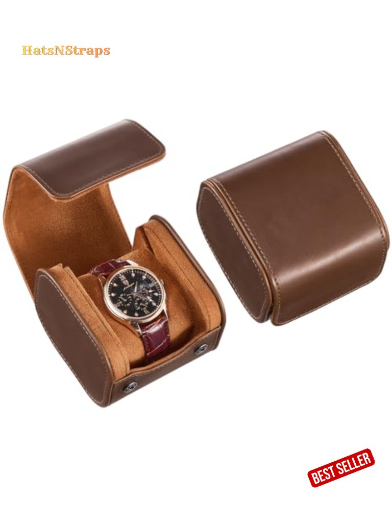 Pu Leather Watch Travel Case  Single Watch Roll Box For Men Portable